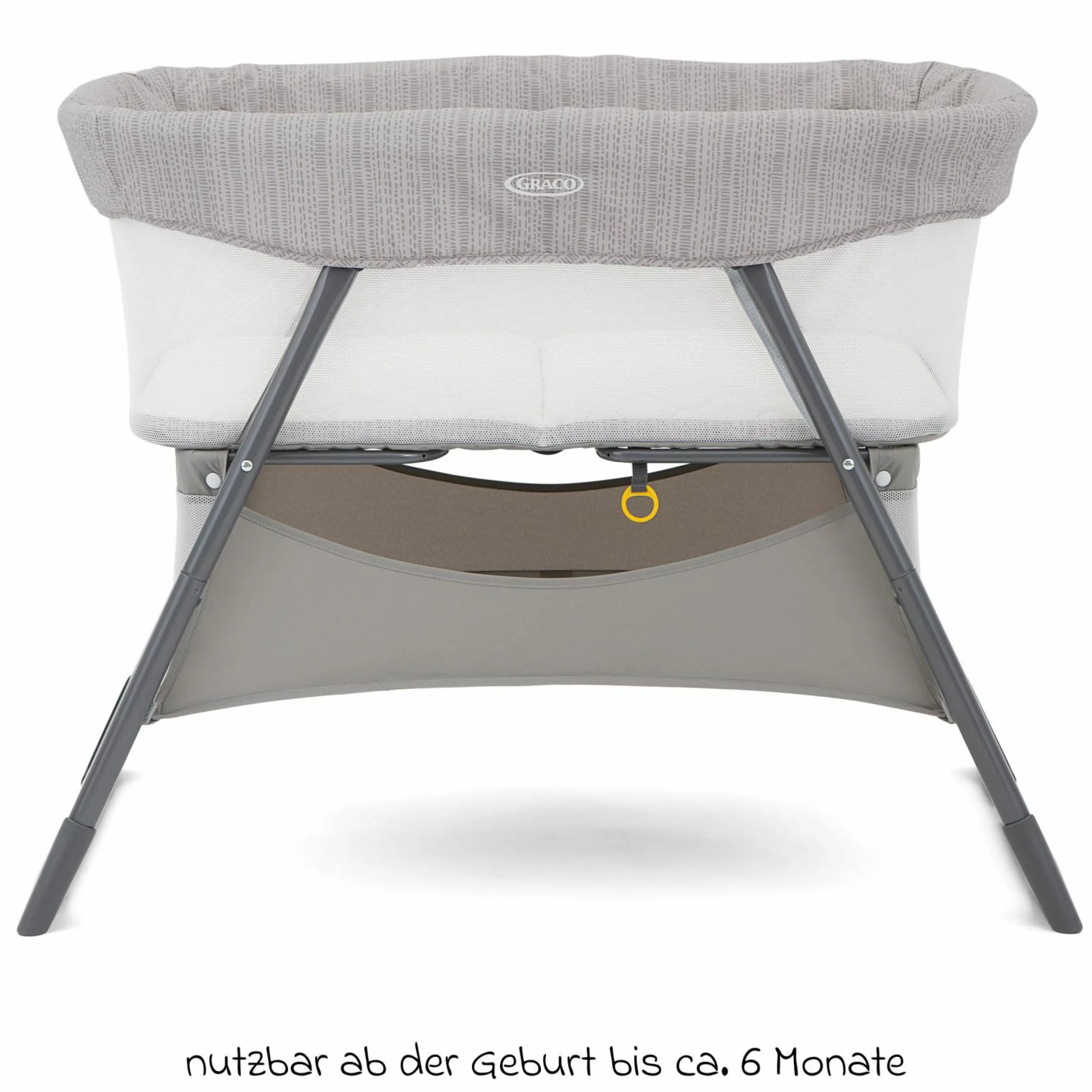 2-1 Beistellbett & Reisebett Side-By-Side ab Geburt - 6 Monate inkl. Matratze & Transporttasche - Fossil - Kollektion 2025
