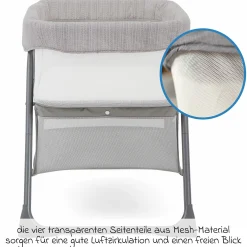 2-1 Beistellbett & Reisebett Side-By-Side ab Geburt - 6 Monate inkl. Matratze & Transporttasche - Fossil - Kollektion 2025