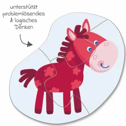 4 erste Puzzles – Tierkinder - 12 Teile