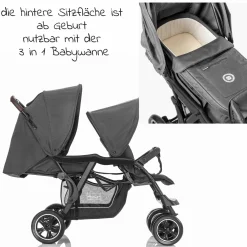 3 in 1 Babywanne Exklusiv - Linen Dark Grey