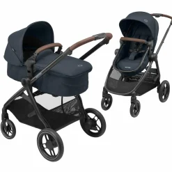 2 -in- 1 Kombi-Kinderwagen Zelia³ wendbarer Sitz & Wanne in einem, verstellbarer Schieber, 22 kg - Essential Graphite - Kollektion 2025