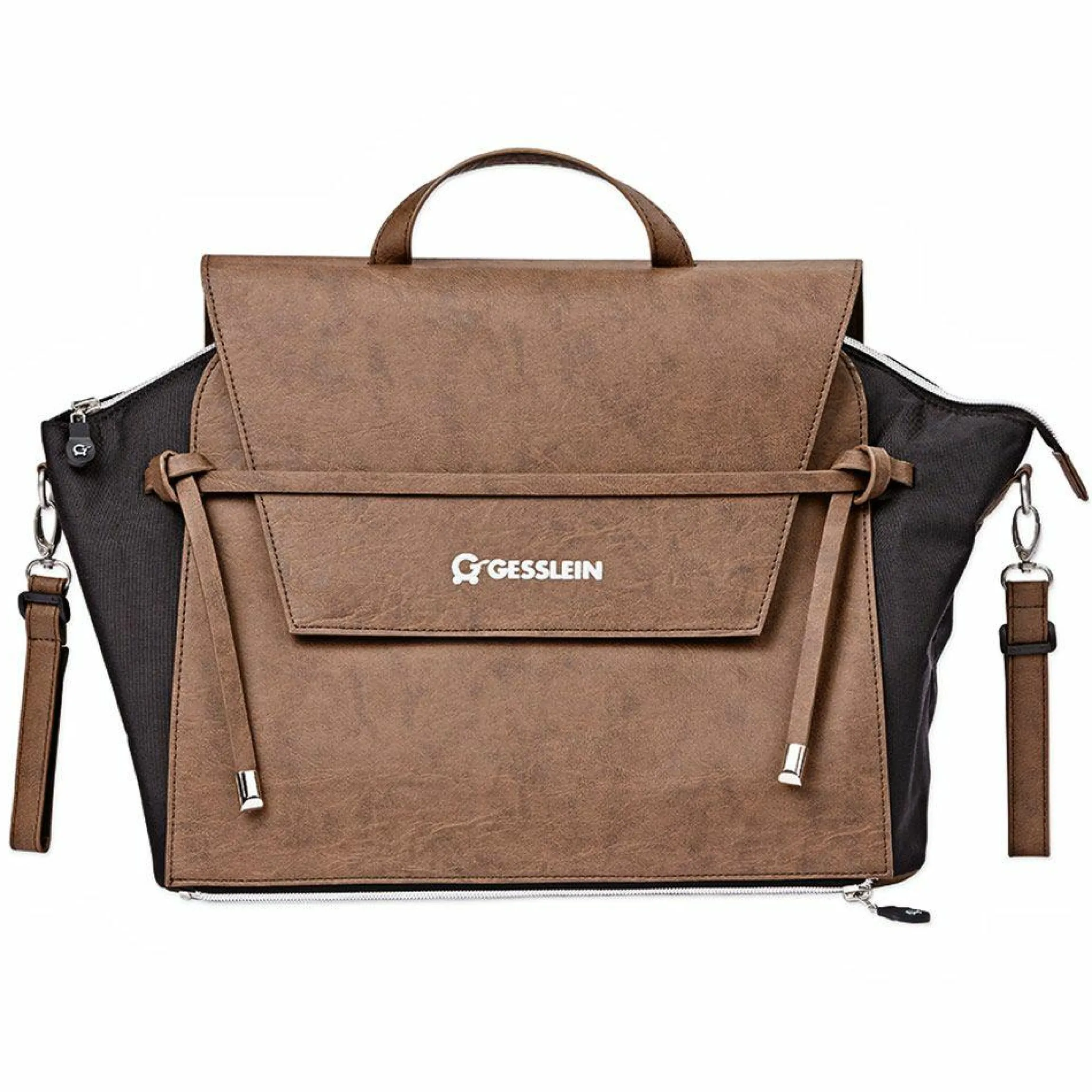 2 in 1 Wickelrucksack & Wickeltasche N°4 mit Wickelunterlage, Innentasche & Isolierbehälter - Tabak - Kollektion 2024
