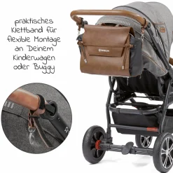 2 in 1 Wickelrucksack & Wickeltasche N°4 mit Wickelunterlage, Innentasche & Isolierbehälter - Tabak - Kollektion 2024