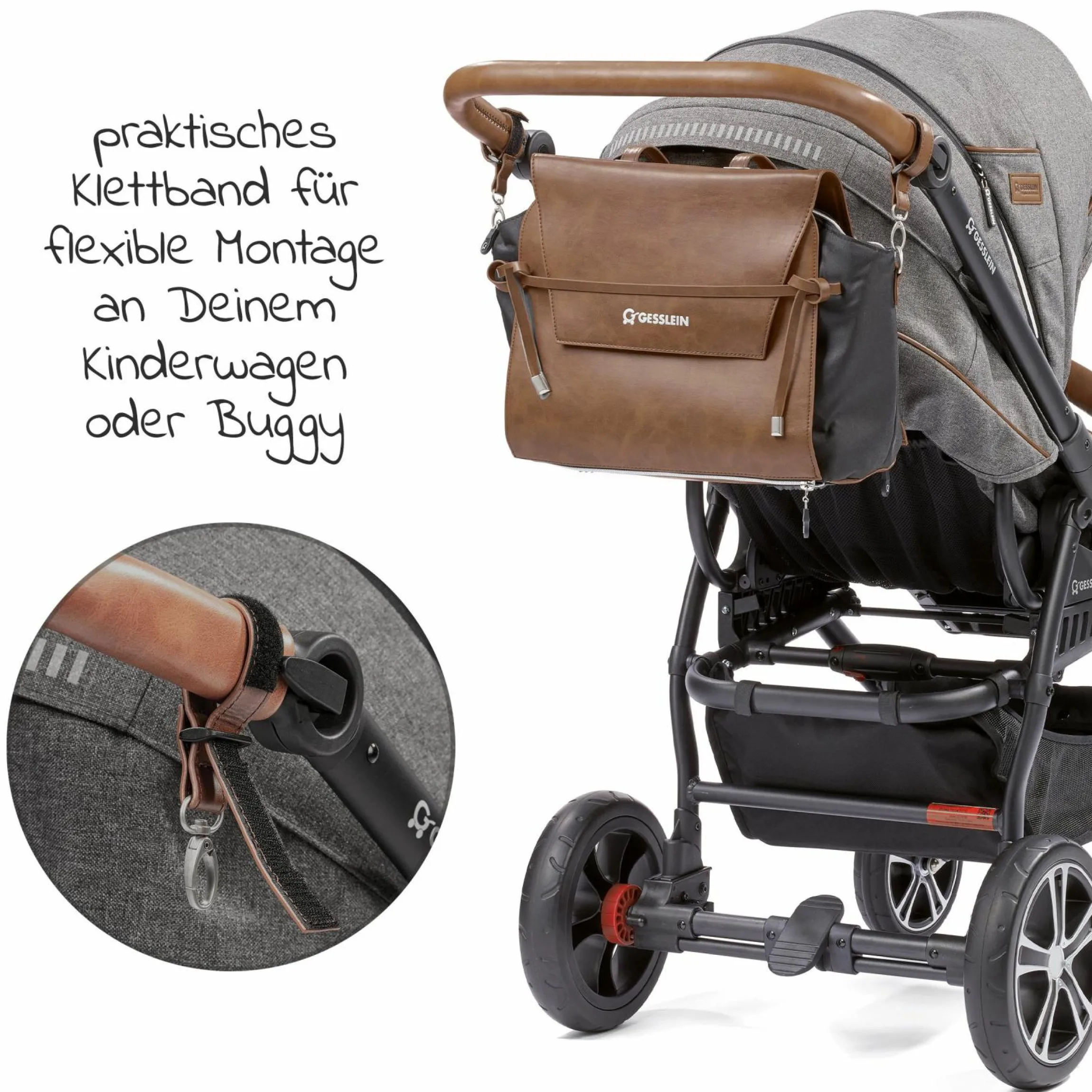 2 in 1 Wickelrucksack & Wickeltasche N°4 mit Wickelunterlage, Innentasche & Isolierbehälter - Tabak - Kollektion 2024