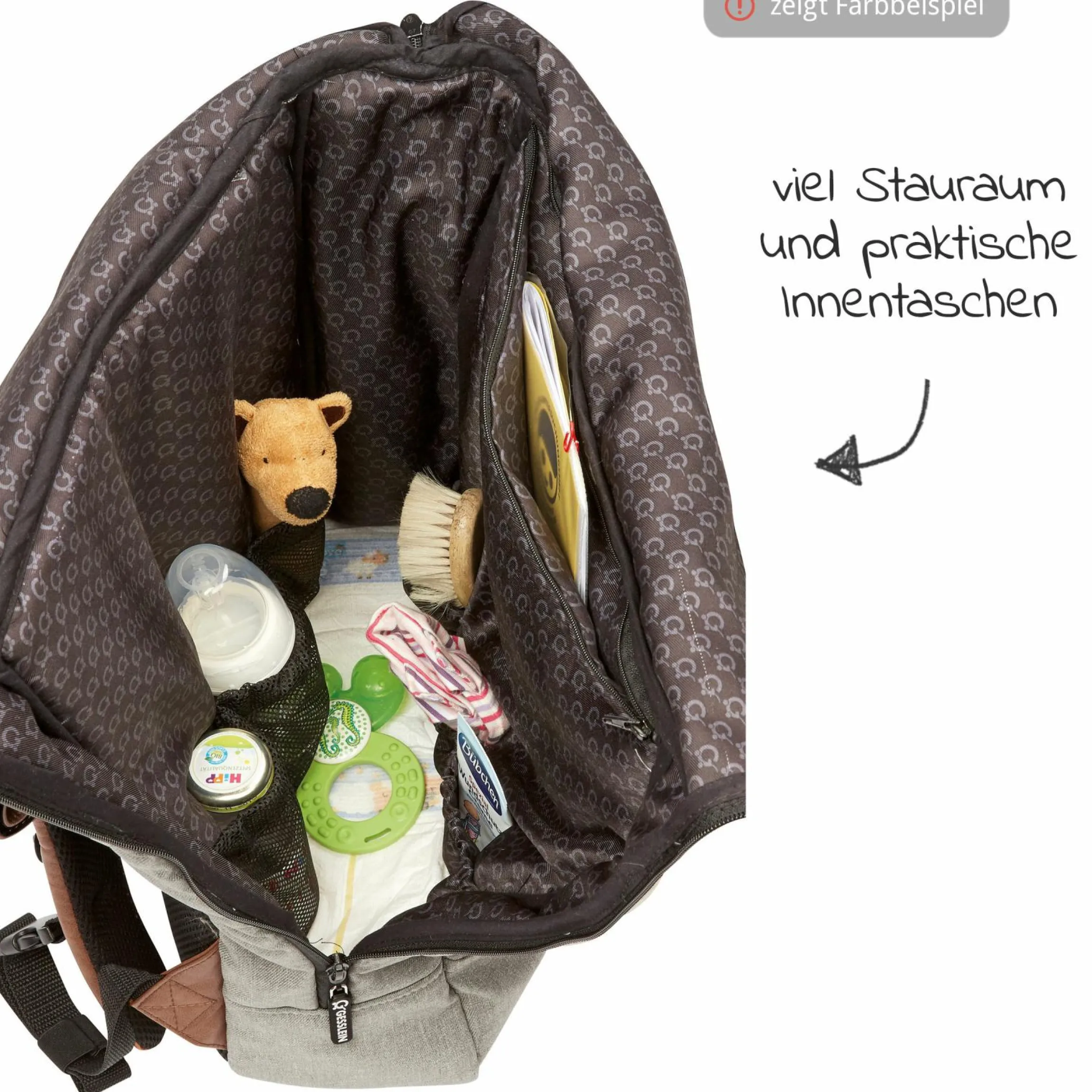 2 in 1 Wickelrucksack & Wickeltasche N°6 mit Wickelunterlage und vielen Fächern - Schokobraun - Kollektion 2024