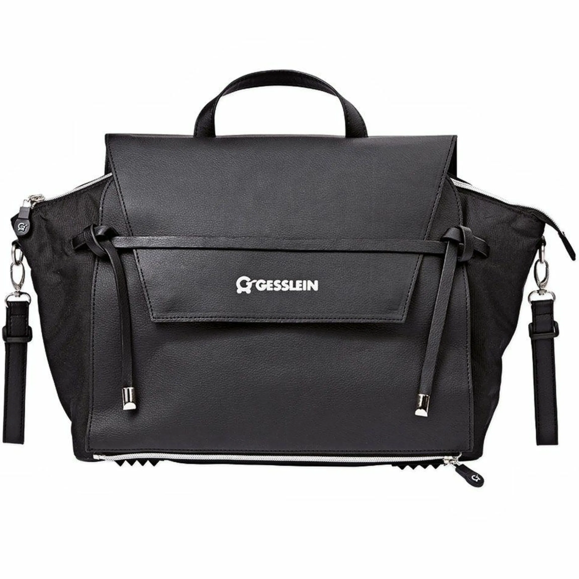 2 in 1 Wickelrucksack & Wickeltasche N°4 mit Wickelunterlage, Innentasche & Isolierbehälter - Schwarz - Kollektion 2024