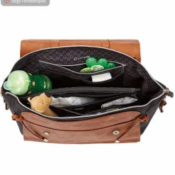 2 in 1 Wickelrucksack & Wickeltasche N°4 mit Wickelunterlage, Innentasche & Isolierbehälter - Schwarz - Kollektion 2024