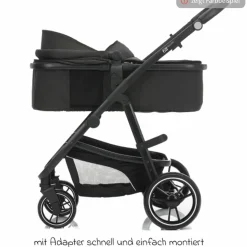 3-1 Kombi-Kinderwagen-Set Fill Jaguar mit Sportsitz, Babywanne mit Matratze, Babyschale, Wickeltasche mit Wickelauflage, Adapter, Regenschutz & Insektenschutz - Sand
