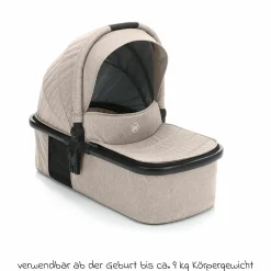 3-1 Kombi-Kinderwagen-Set Fill Jaguar mit Sportsitz, Babywanne mit Matratze, Babyschale, Wickeltasche mit Wickelauflage, Adapter, Regenschutz & Insektenschutz - Sand