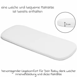 3-1 Kombi-Kinderwagen-Set Fill Jaguar mit Sportsitz, Babywanne & Matratze, Babyschale, Wickeltasche & Wickelauflage, Getränkehalter, Regen- & Insektenschutz - Dunkelgrau Melange