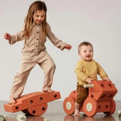34 tlg. Baukasten Starter-Set Modu Playsystem Dreamer von 0 - 6 Jahre - Burnt Orange / Dusty Green
