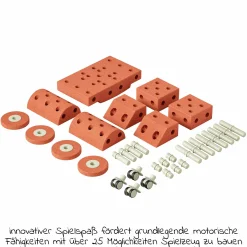 34 tlg. Baukasten Starter-Set Modu Playsystem Dreamer von 0 - 6 Jahre - Burnt Orange / Dusty Green
