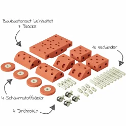 34 tlg. Baukasten Starter-Set Modu Playsystem Dreamer von 0 - 6 Jahre - Burnt Orange / Dusty Green
