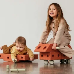20 tlg. Baukasten Starter-Setset Modu Playsystem Explorer von 0 - 6 Jahre - Burnt Orange / Dusty Green