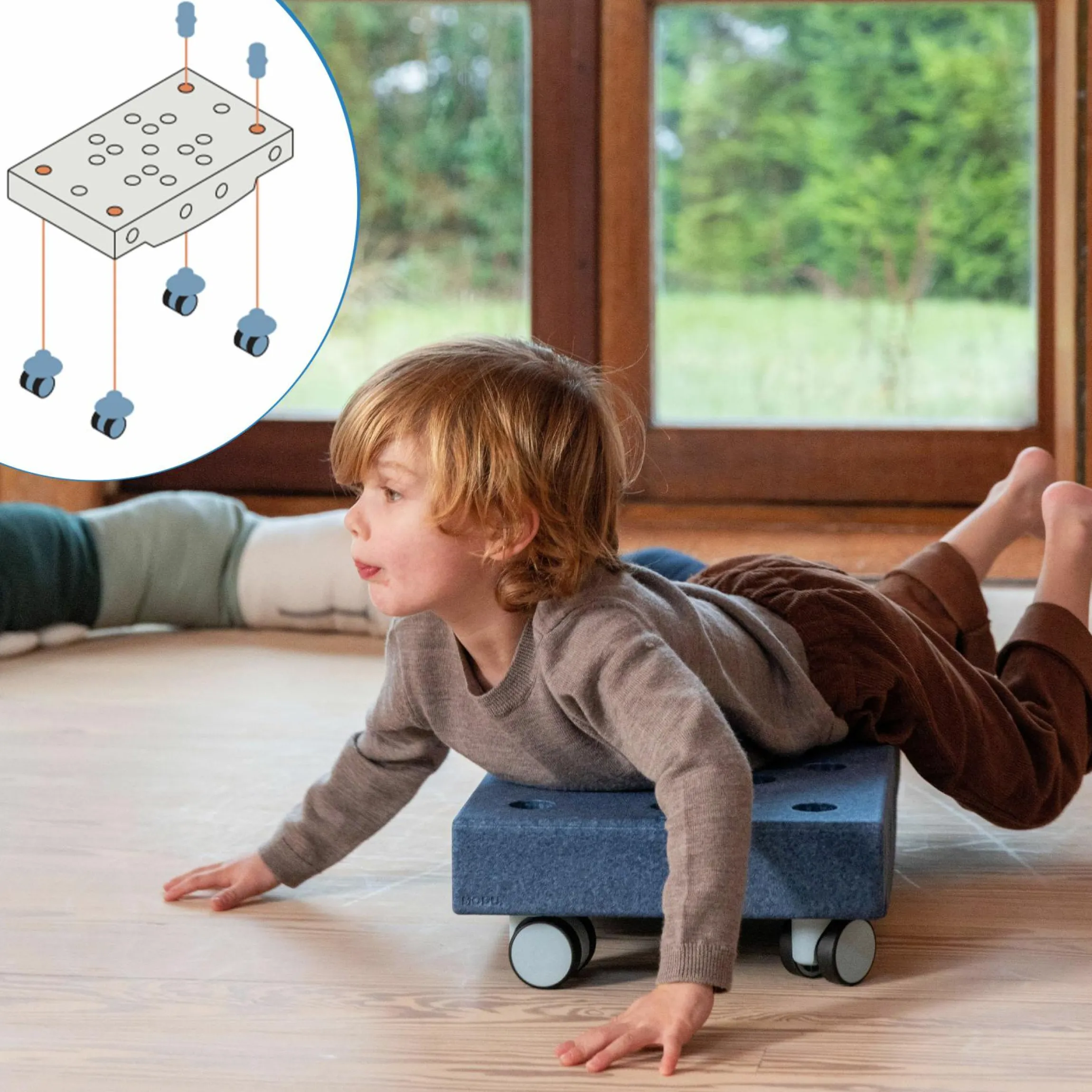 14 tlg. Baukasten Starter-Set Modu Playsystem Curiosity von 0 - 6 Jahre - Deep Blue / Sky Blue