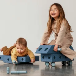 20 tlg. Baukasten Starter-Setset Modu Playsystem Explorer von 0 - 6 Jahre - Deep Blue / Sky Blue