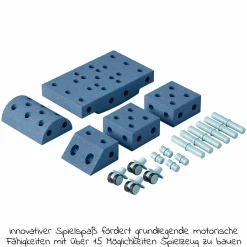 20 tlg. Baukasten Starter-Setset Modu Playsystem Explorer von 0 - 6 Jahre - Deep Blue / Sky Blue