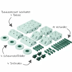 34 tlg. Baukasten Starter-Set Modu Playsystem Dreamer von 0 - 6 Jahre - Ocean Mint / Forest Green