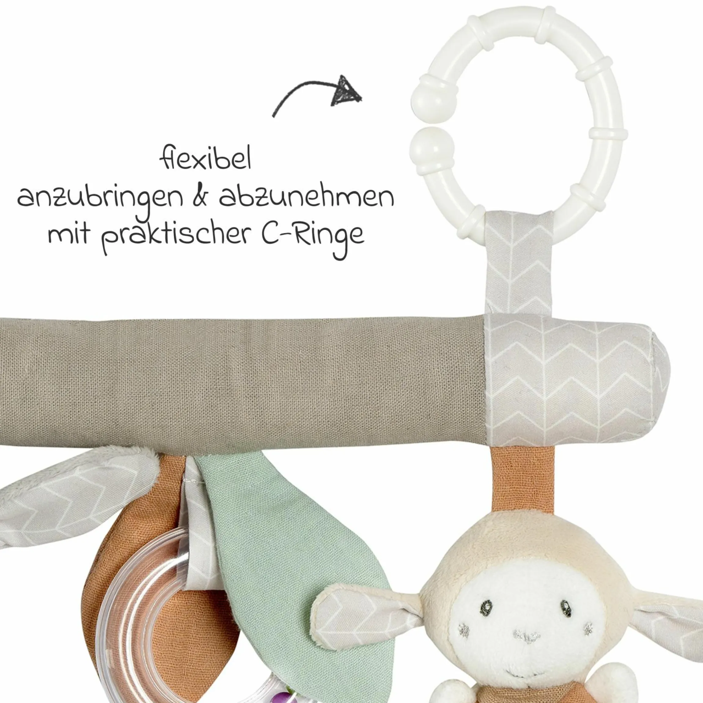 Activity-Trapez mit Rassel & Quietsche - Esel & Schaf