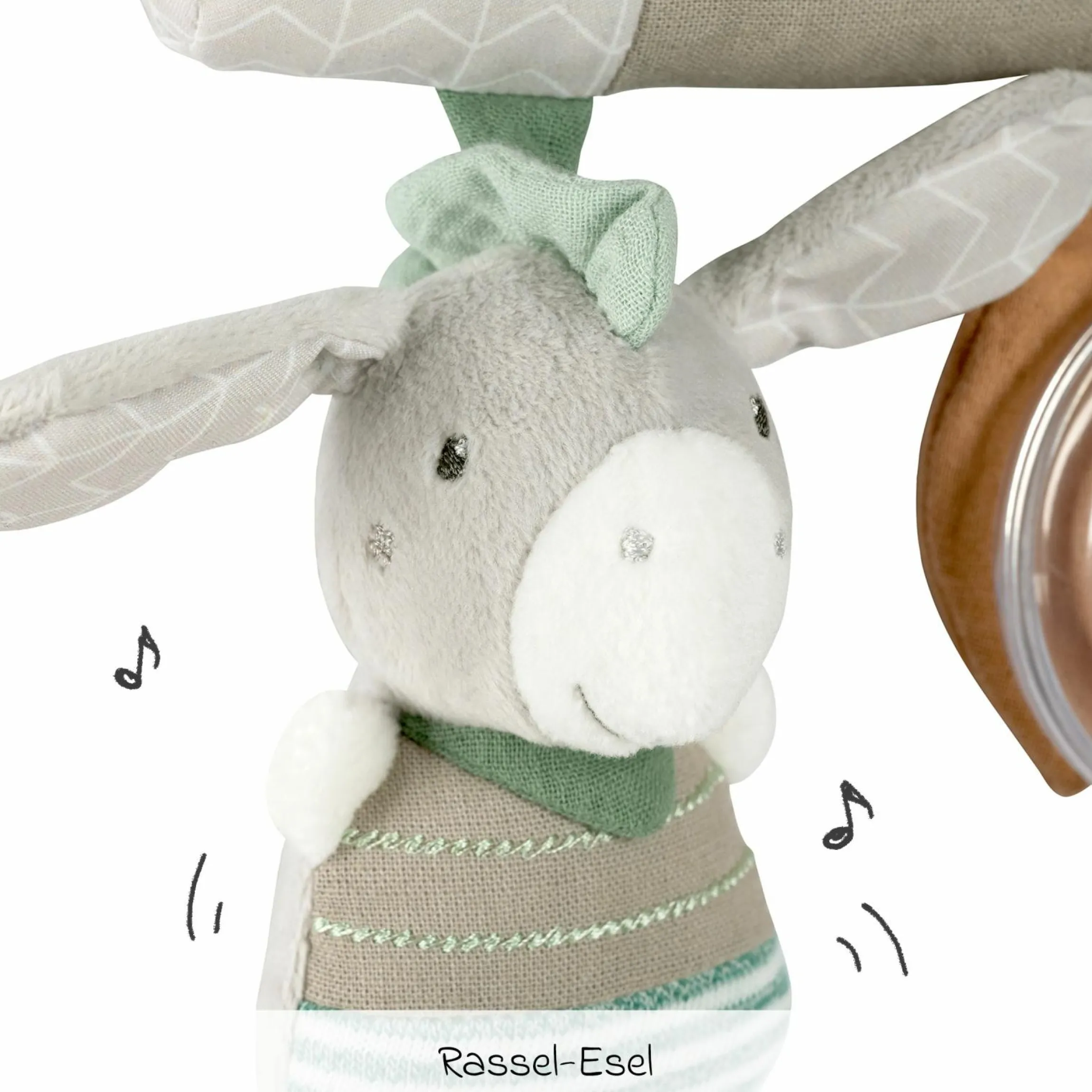 Activity-Trapez mit Rassel & Quietsche - Esel & Schaf