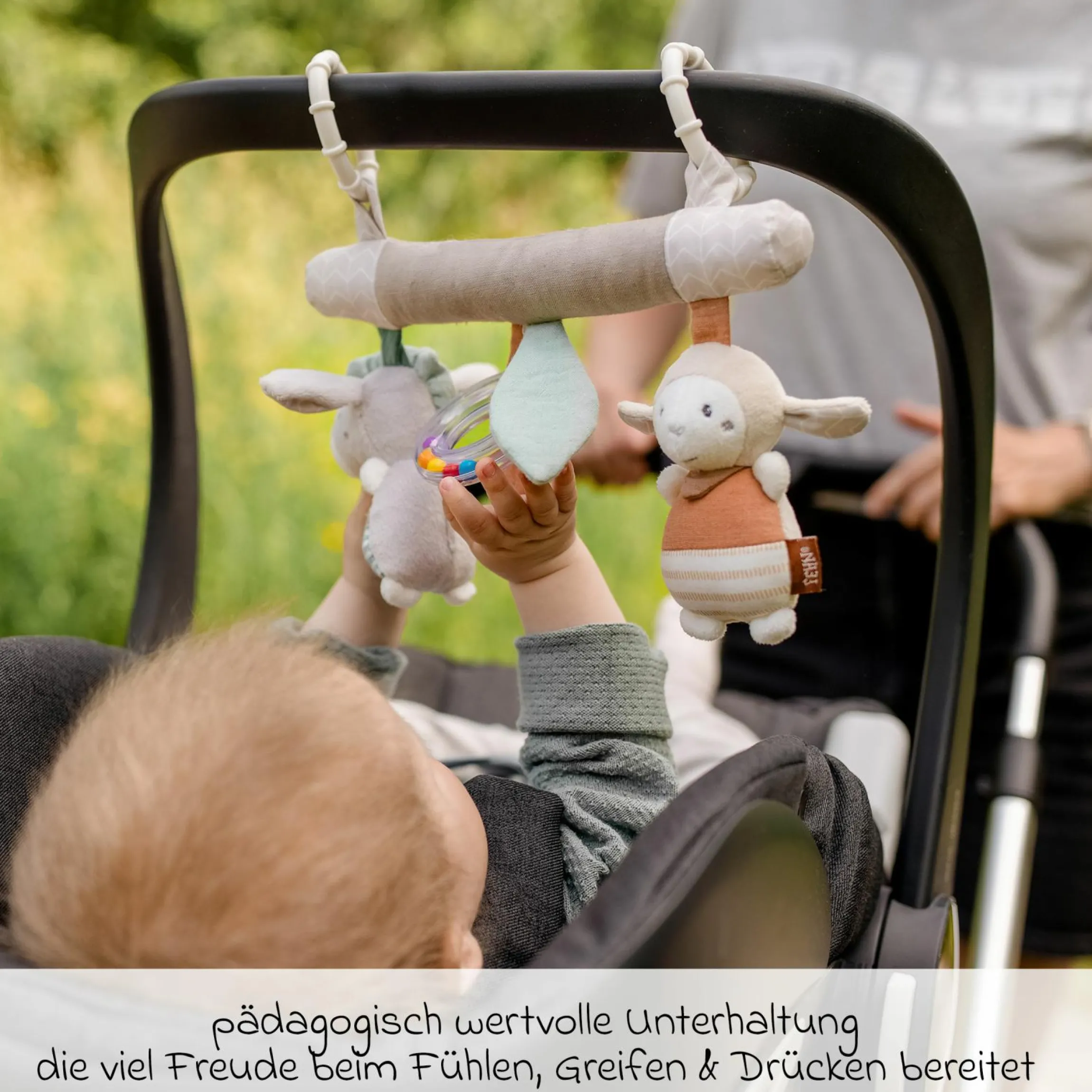 Activity-Trapez mit Rassel & Quietsche - Esel & Schaf