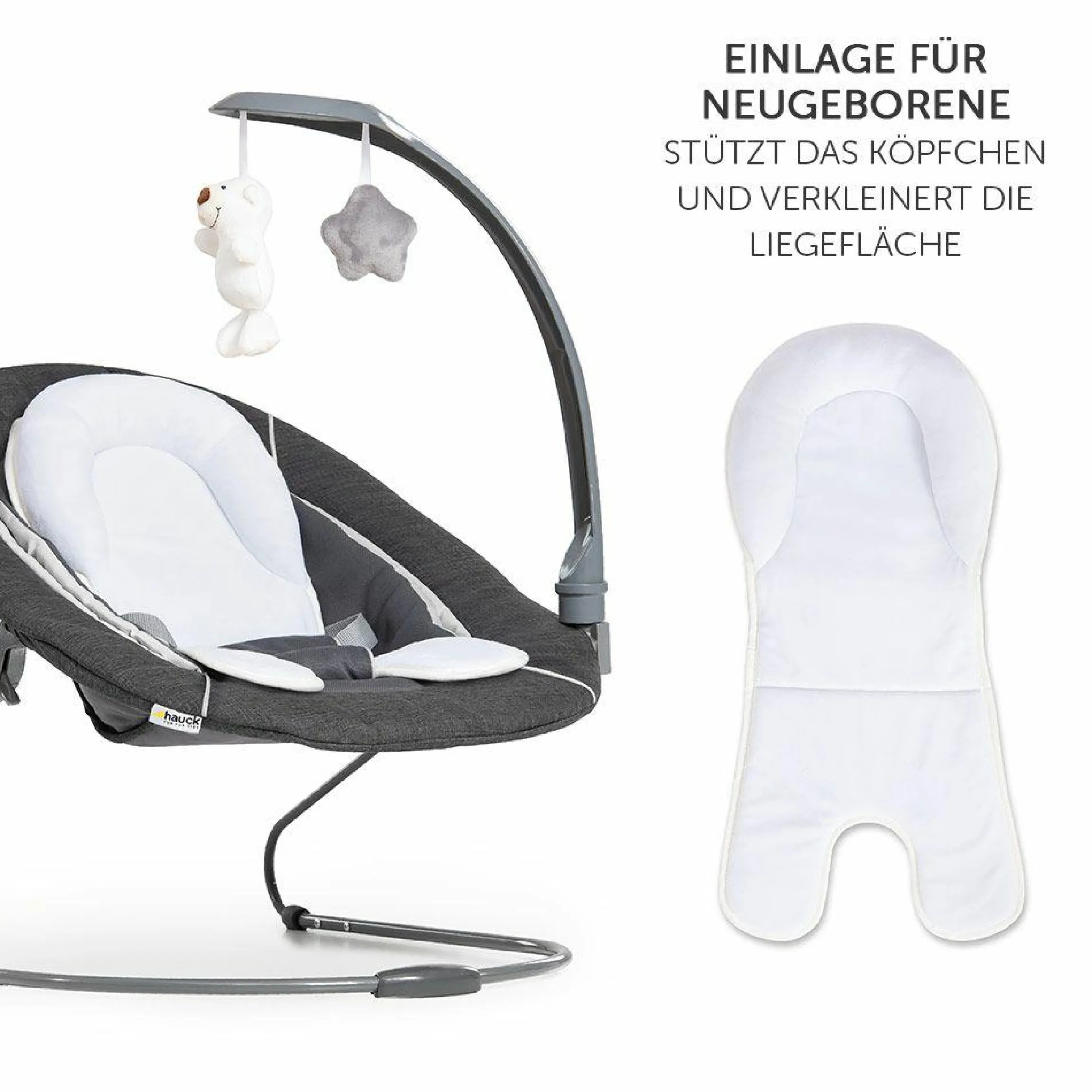 Alpha Charcoal Selectline Newborn Set Deluxe - 4-tlg. Hochstuhl + 2in1 Neugeborenenaufsatz (verstellbar) + Sitzpolster