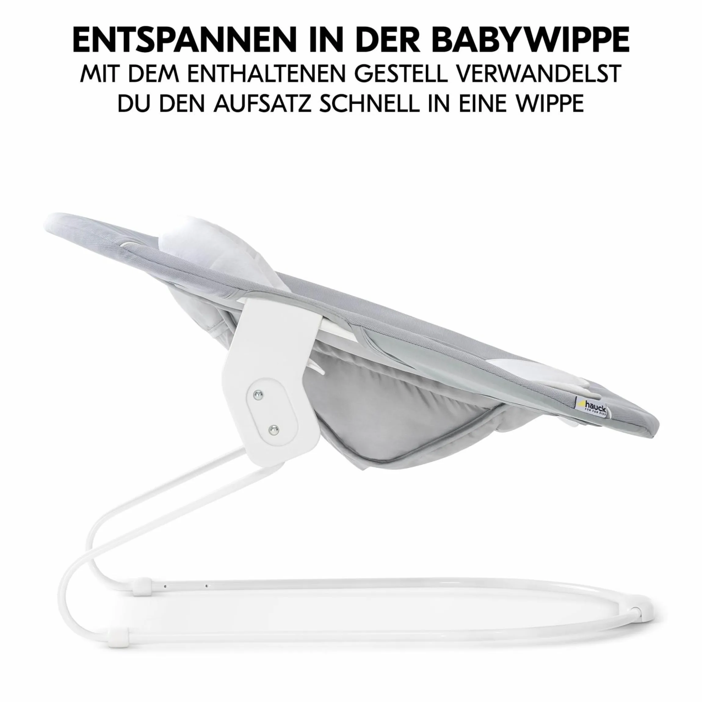 Alpha Plus Black 4-tlg. Newborn Set - Hochstuhl + 2in1 Babyaufsatz & Wippe + Sitzkissen - Stretch Grey