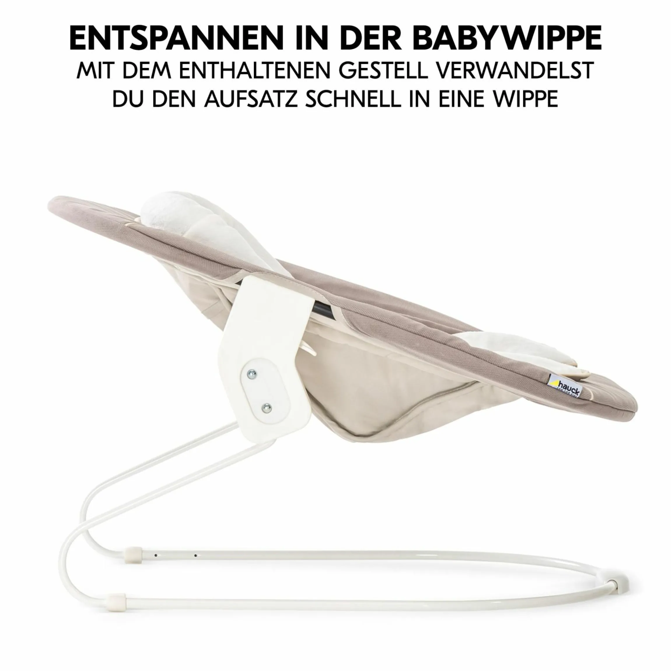 Alpha Plus Black 4-tlg. Newborn Set - Hochstuhl + 2in1 Babyaufsatz & Wippe + Sitzkissen - Stretch Beige