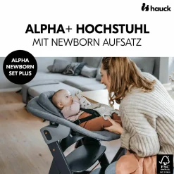 Alpha Plus Dark Grey Newborn Set - Hochstuhl + Neugeborenenaufsatz