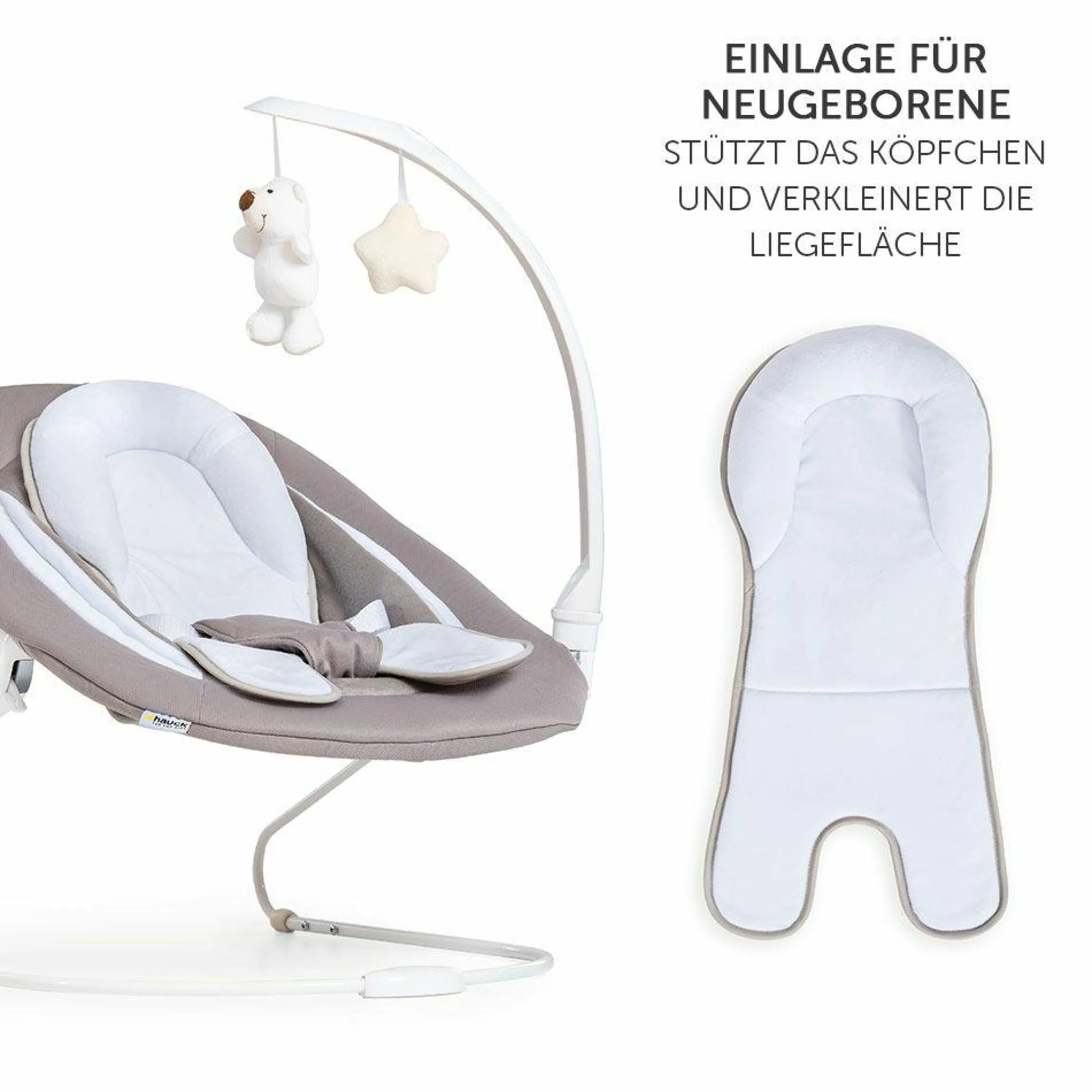 Alpha Plus Natur Newborn Set Deluxe - 4-tlg. Hochstuhl + 2in1 Neugeboreneneinsatz (verstellbar) + Sitzpolster