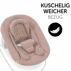 Alpha Plus Select Charcoal 4-tlg. Newborn Set Disney - Hochstuhl + 2in1 Babyaufsatz & Wippe Bambi + Sitzkissen Minnie Mouse - Rose