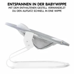Alpha Plus Select Charcoal 4-tlg. Newborn Set - Hochstuhl + 2in1 Babyaufsatz & Wippe + Sitzkissen - Stretch Grey