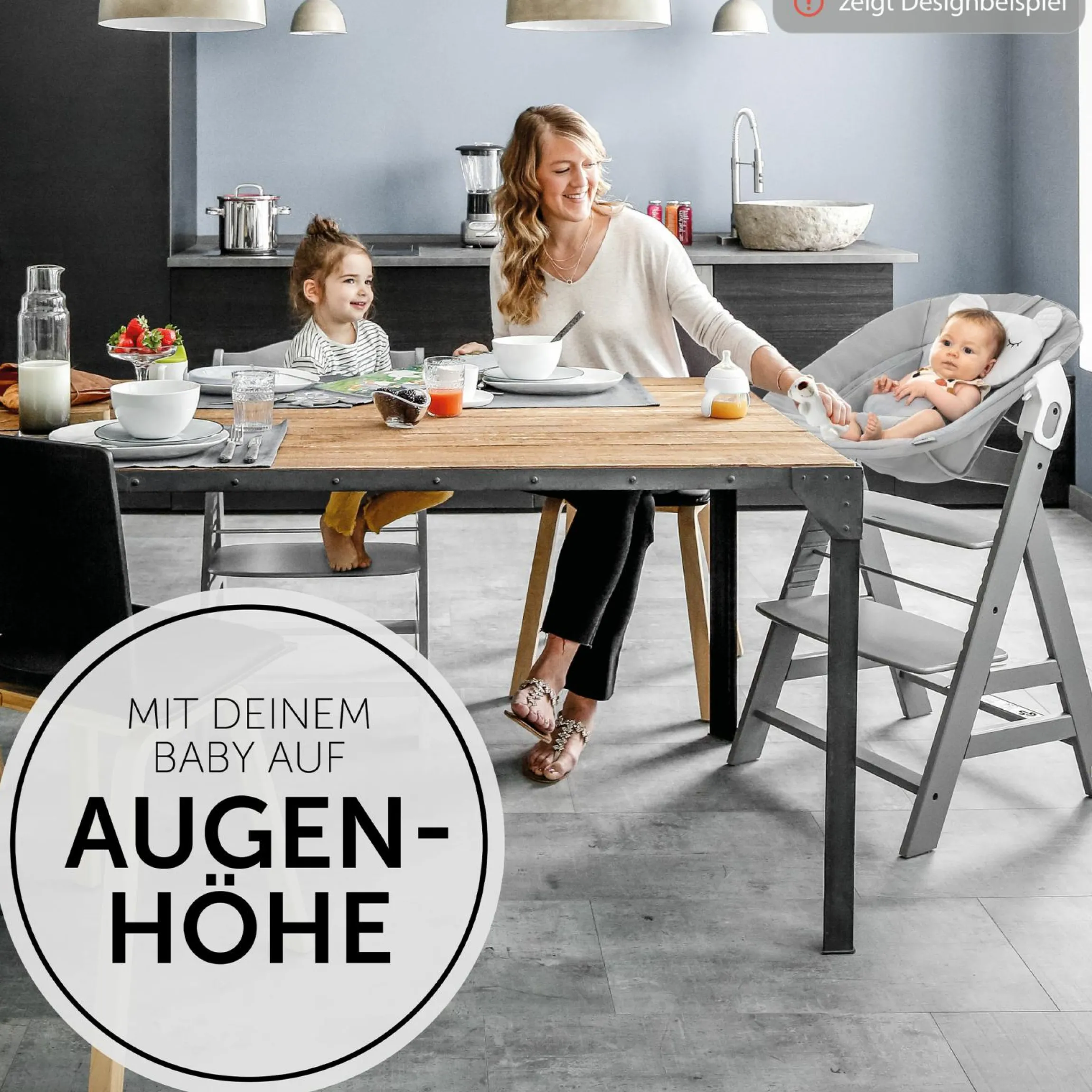 Alpha Plus Select Charcoal 4-tlg. Newborn Set Disney Pooh - Hochstuhl + Neugeborenenaufsatz + Sitzkissen Beige