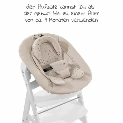 Alpha Plus Select Charcoal 4-tlg. Newborn Set Disney Pooh - Hochstuhl + Neugeborenenaufsatz + Sitzkissen Beige