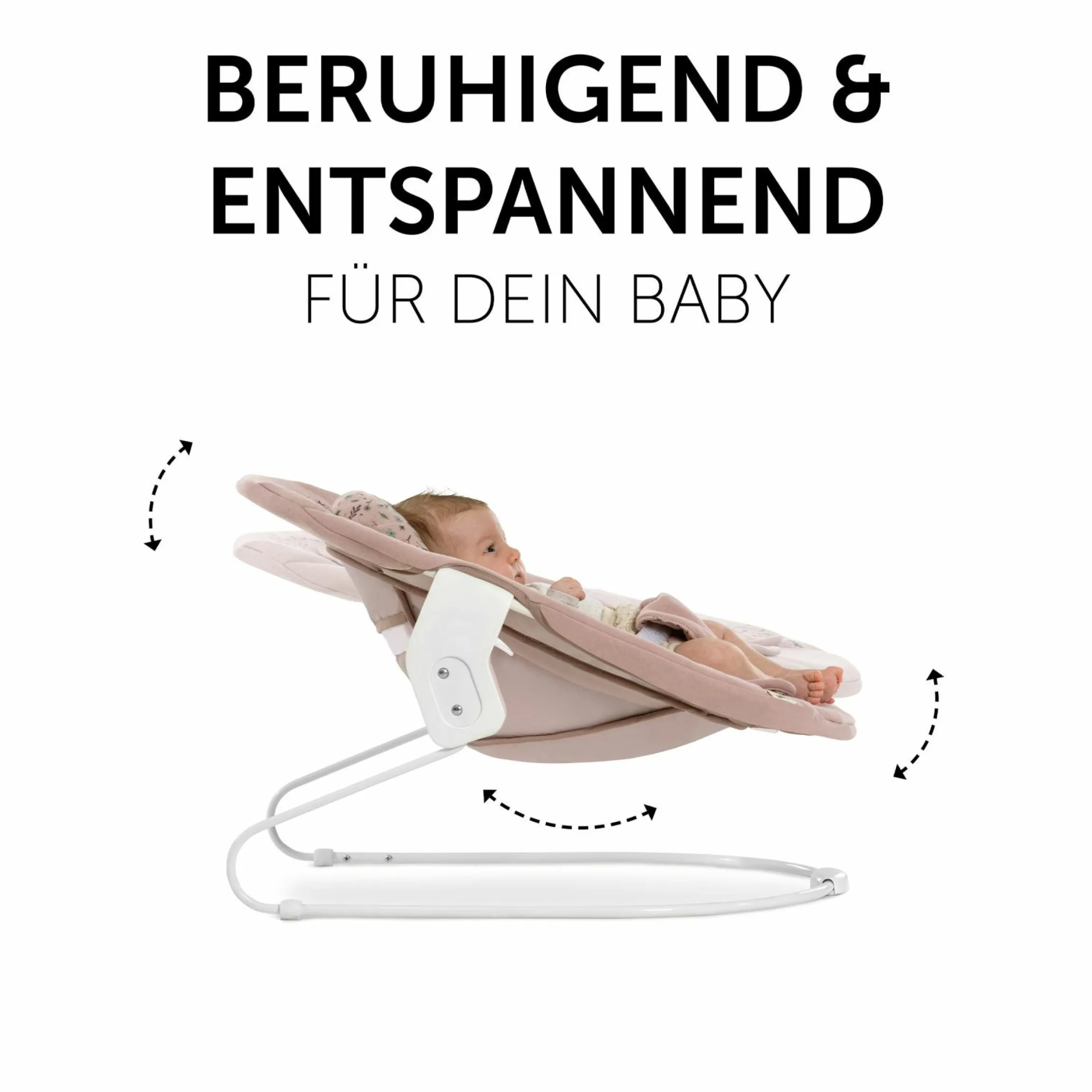 Alpha Plus Vanilla 4-tlg. Newborn Set Disney - Hochstuhl + 2in1 Babyaufsatz & Wippe Bambi + Sitzkissen Minnie Mouse - Rose