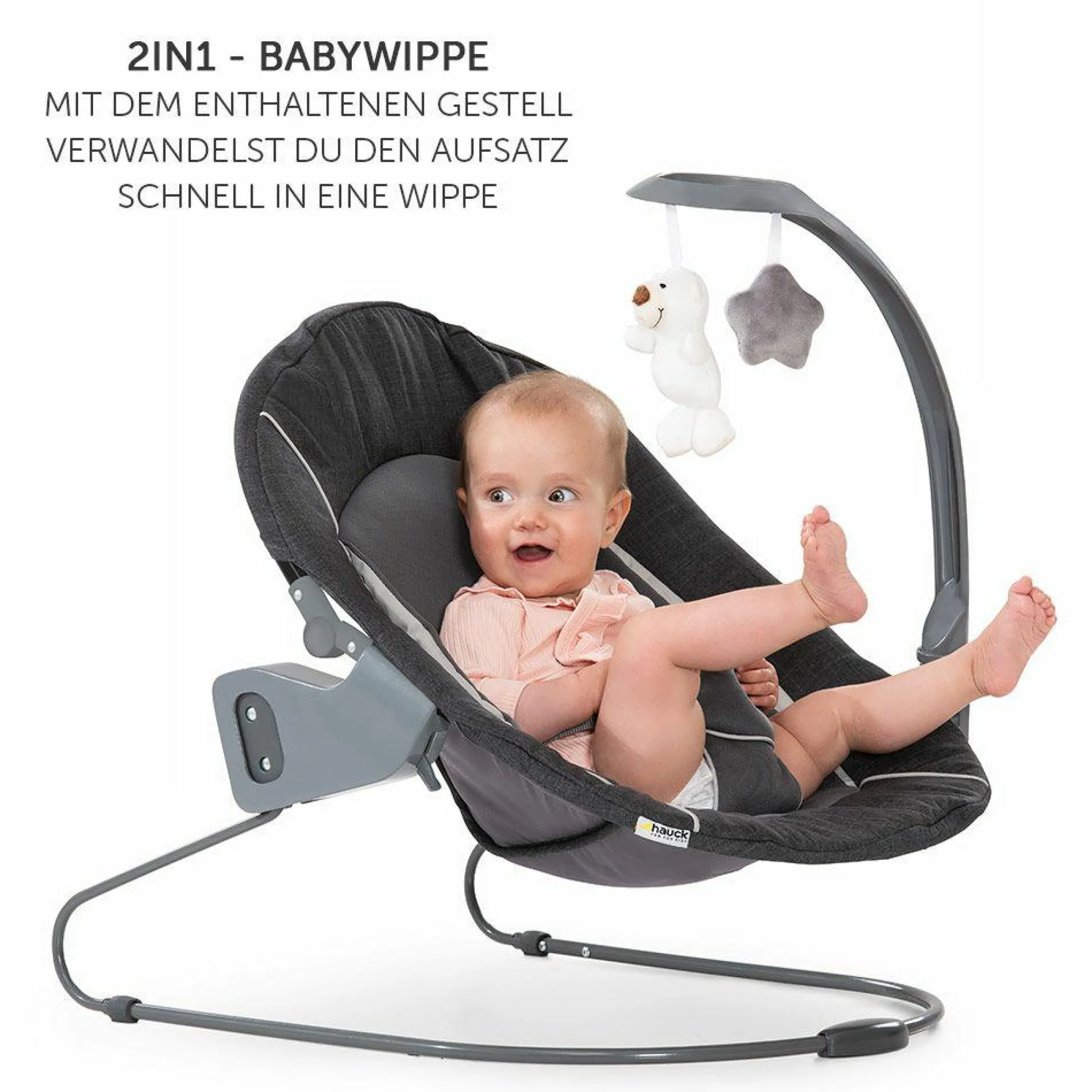 Alpha Plus Weiß Newborn Set Deluxe - 4-tlg. Hochstuhl + 2in1 Neugeboreneneinsatz (verstellbar) + Sitzpolster