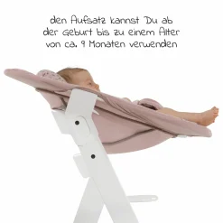 Alpha Plus White Newborn Set Bambi Rose - 4-tlg. Hochstuhl + Neugeborenenaufsatz + Sitzkissen