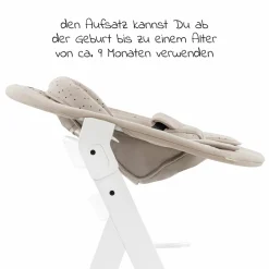 Alpha Plus White 4-tlg. Newborn Set Disney Pooh - Hochstuhl + Neugeborenenaufsatz & Wippe + Sitzkissen