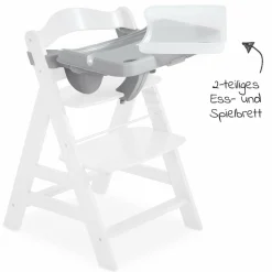 Alpha Tray - 2-teiliges Essbrett & Tisch für Alpha Hochstühle - Grey / Grau