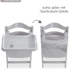 Alpha Tray - 2-teiliges Essbrett & Tisch für Alpha Hochstühle - Grey / Grau
