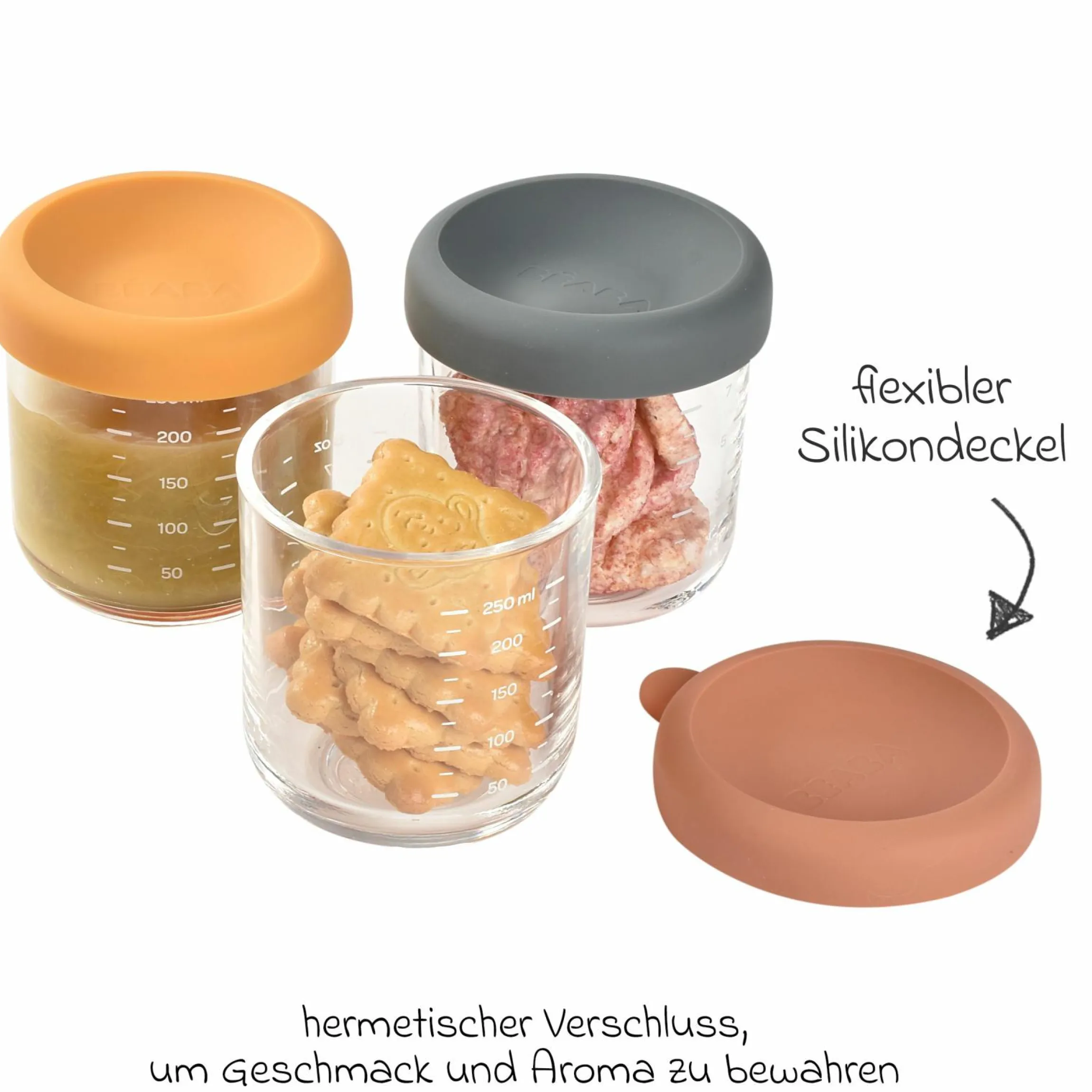 Aufbewahrungsbehälter 6er Pack aus Glas 250 ml - Sunrise
