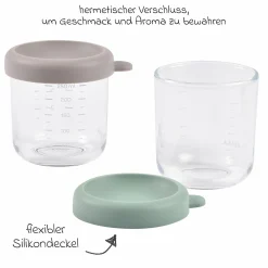 Aufbewahrungsbehälter 2er Pack aus Glas 250 ml - Sage Green Gazelle