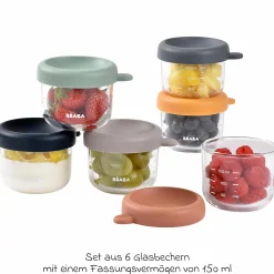 Aufbewahrungsbehälter 6er Pack aus Glas 150 ml - Sunrise