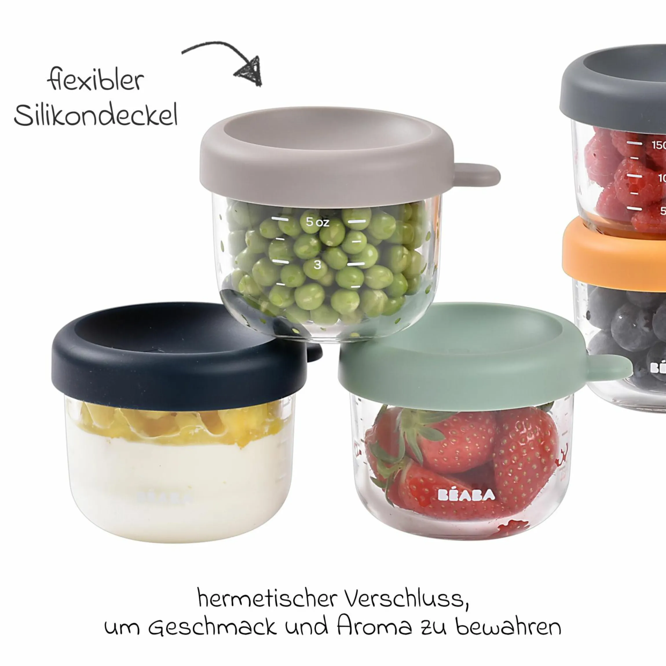 Aufbewahrungsbehälter 6er Pack aus Glas 150 ml - Sunrise