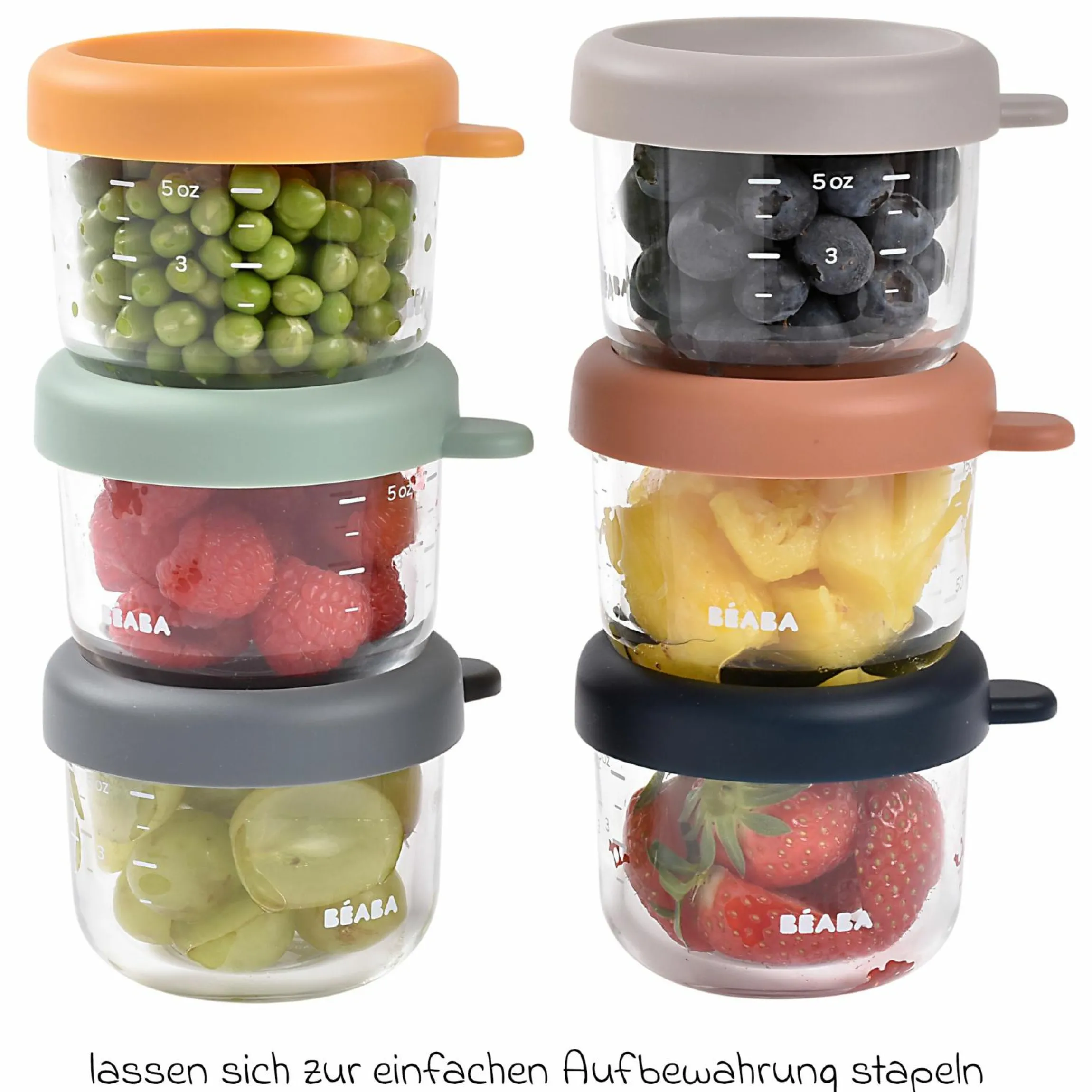 Aufbewahrungsbehälter 6er Pack aus Glas 150 ml - Sunrise
