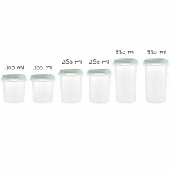 Aufbewahrungsbehälter 6er Pack 200 + 250 + 330 ml - Mint