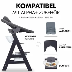 Aufbewahrungsbox für Hochstuhl Rückenlehne (abnehmbar & inkl. Deckel) - Weiß / White