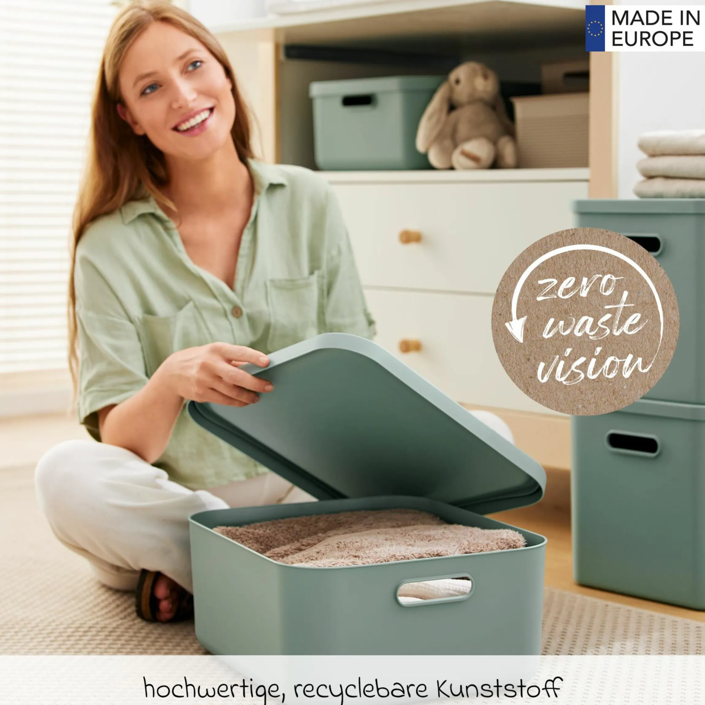 Aufbewahrungsbox M Kayo 20 l - Sage Green