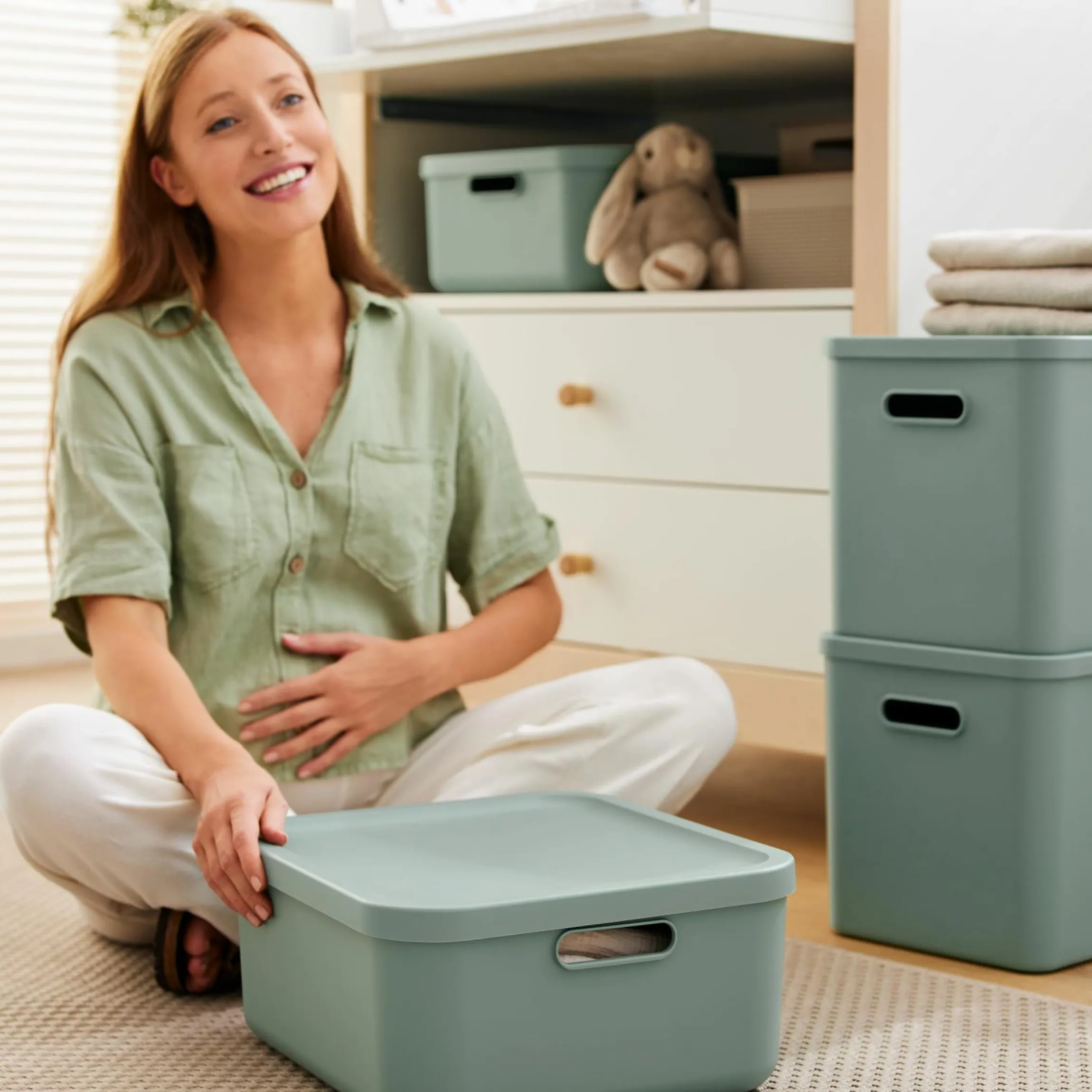 Aufbewahrungsbox M Kayo 20 l - Sage Green
