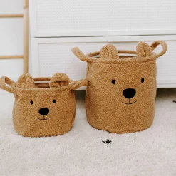 Aufbewahrungskorb 3er Set - Teddy - Braun